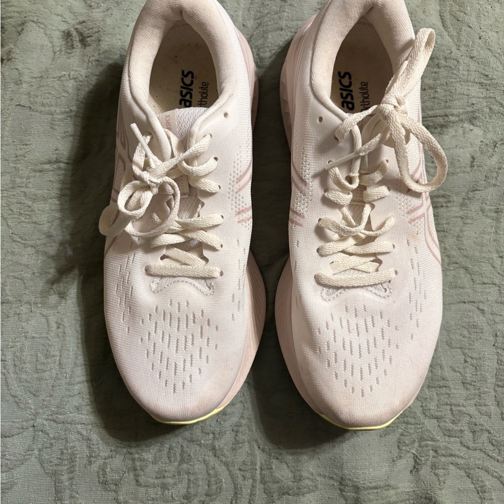 ASICS Women's Athletic Running Shoes in Pale Pink and Cream